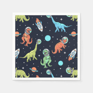 Kids Dinosaur Astronaut Pattern Napkin