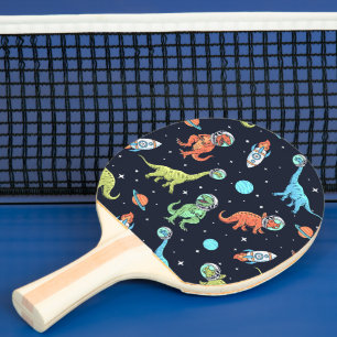 Kids Dinosaur Astronaut Pattern Ping Pong Paddle