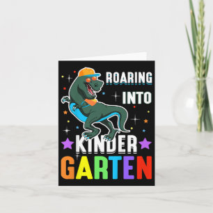 Kids Dinosaur Back To School Roaring Into Kinderga Card