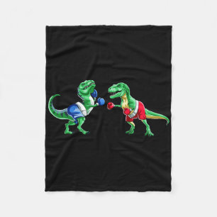 Kids Dinosaur Boxing T Rex T Shirt Gift Gloves Tru Fleece Blanket