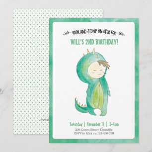 Kids Dinosaur boy Birthday Invitation