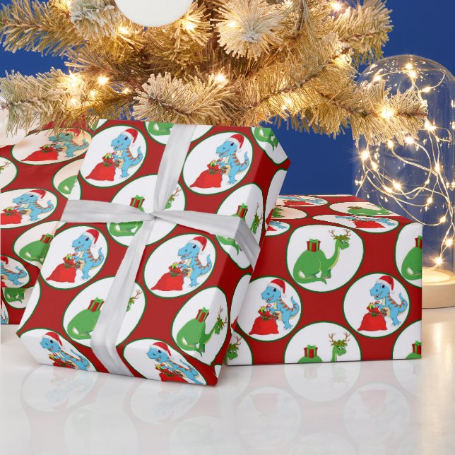 Kids dinosaur party party wrap wrapping paper (Holidays)