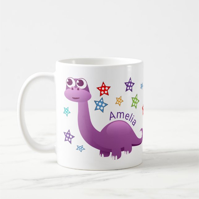 Kids Dinosaur Personalized Coffee Mug (Left)