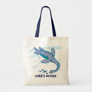 kids dinosaur Plesiosaur name id library tote Bag