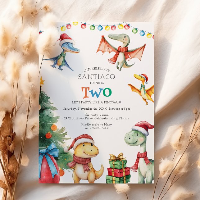 Kids Dinosaur Second Birthday Party Invitation (Creator Uploaded)