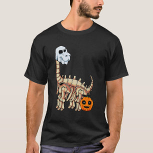 Kids Dinosaur Skeleton Ghost Lazy Halloween Costum T-Shirt