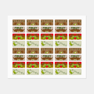 Kids Dinosaur Small Square Clothing Label