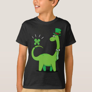 Kid's Dinosaur St Patricks Day Shamrock Shirt Todd