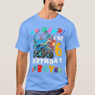 Kids Dinosaur T Rex Monster Truck 6 Year Old 6th B T-Shirt
