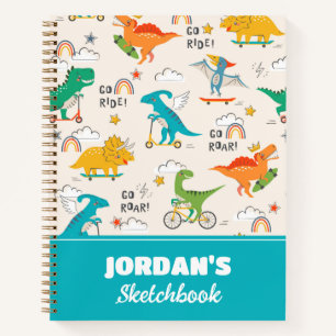Kids Dinosaur Traveling   Child's Sketchbook Notebook