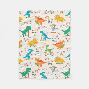 Kids Dinosaur Travelling Pattern Fleece Blanket