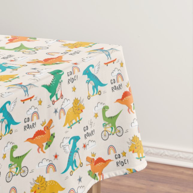 Kids Dinosaur Travelling Pattern Tablecloth (In Situ)