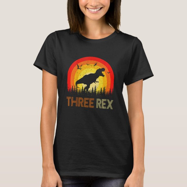 Kids Dinosaur Trex I'm 3 Years Old Three Rex 3rd B T-Shirt (Front)
