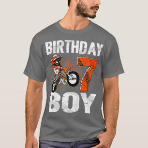 Kids Dirt Bike Rider 7 Years Old Motocross 7th Bir T-Shirt