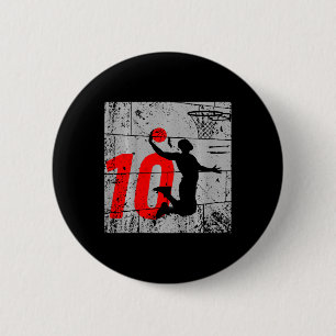 Kids Distressed 12 Year Old 12th Basketball Birthd 2 Inch Round Button