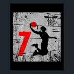 Kids Distressed 7 Year Old 7th Bysketbyll Birthday Poster<br><div class="desc">Kids Distressed 7 Year Old 7th Bysketbyll Birthday Slam Dunk</div>