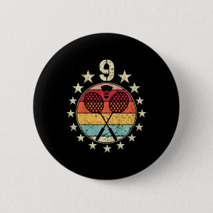 Kids Dminton Birthday 9 Year Old Boy Dminton 9th B 2 Inch Round Button