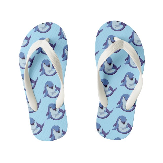Kids Dolphin Flip Flops (Footbed)