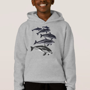 Kids Dolphin Hoodie White Sided Dolphin Sweatshirt