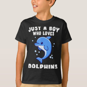 Kids Dolphin Just A Boy Who Loves Dolphins Gift  T-Shirt