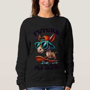 Kids Donkey On A Skateboard Skater Boys Sweatshirt