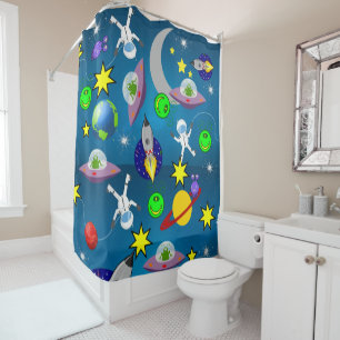 Kids Douche rideau Astronaut Espace Aliens