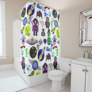 Kids Douche rideau Astronaut Espace Aliens