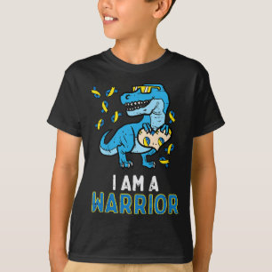 Kids Down Syndrome Warrior Dino Awareness Trex Boy T-Shirt