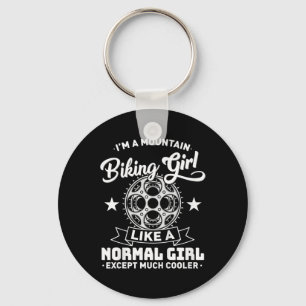Kids Downhill Biker Girl - Mountain Biking Girl - Keychain