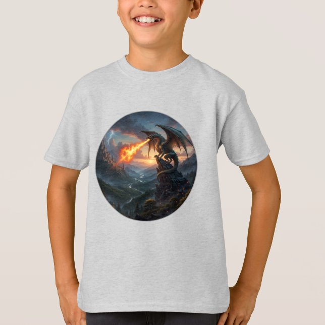 Kids Dragon print T- Shirt (Front)