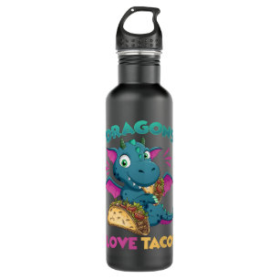Kids Dragons With Wings Love Tacos Funny Dragon Gi 710 Ml Water Bottle