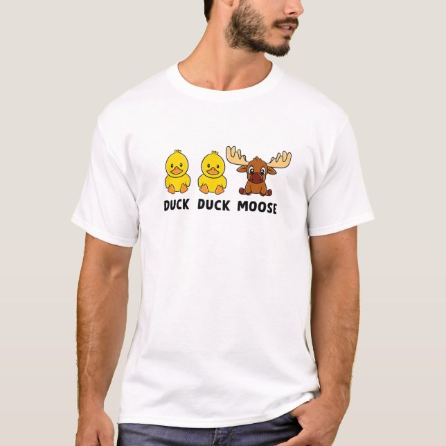 Kids Duck Duck Moose Boy Girl T-Shirt (Front)