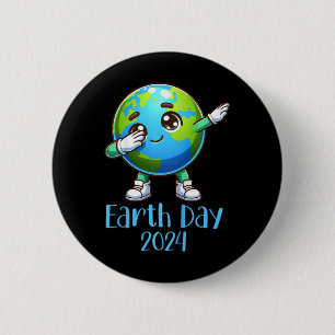 Kids Earth Day Dabbing Planet Earth Climate Change 2 Inch Round Button