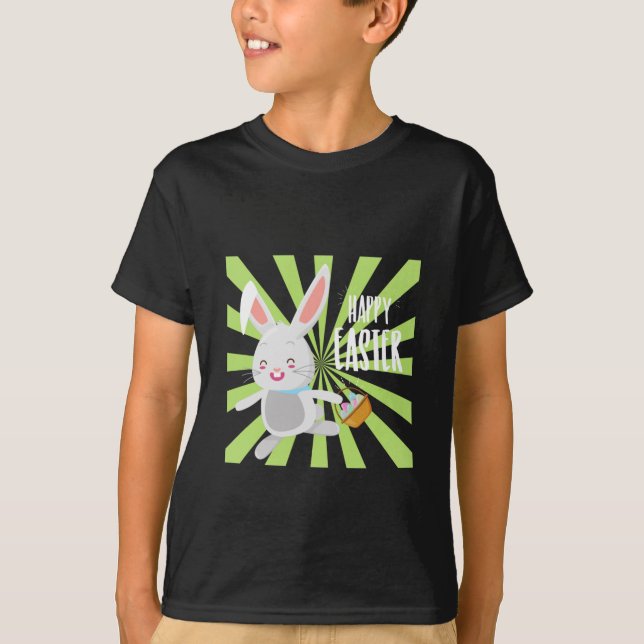 Kids Easter black  T-Shirt (Front)