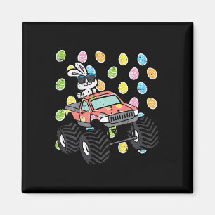 Kids Easter Bunny On Monster Truck Eggs Rabbit Tod Magnet