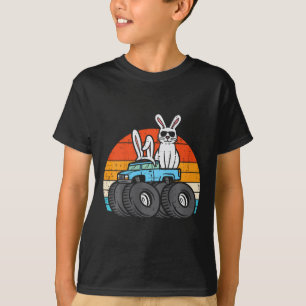 Kids Easter Bunny Rabbit Monster Trucks Retro Boys T-Shirt