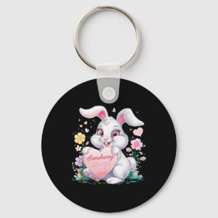 Kids Easter Bunny Rabbit Pastel Design Springtime Keychain