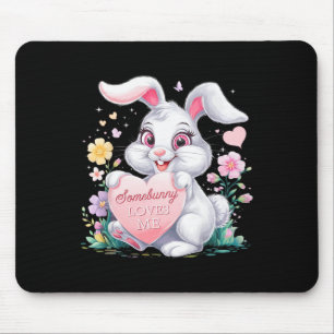 Kids Easter Bunny Rabbit Pastel Design Springtime Mouse Pad