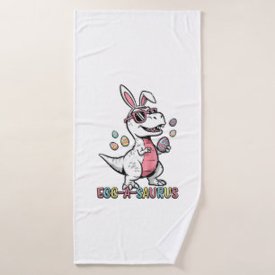 Kids Easter Dino Bunny Egg A Saurus Trex Bunny Boy Bath Towel