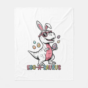 Kids Easter Dino Bunny Egg A Saurus Trex Bunny Boy Fleece Blanket