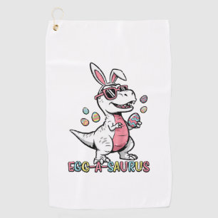 Kids Easter Dino Bunny Egg A Saurus Trex Bunny Boy Golf Towel