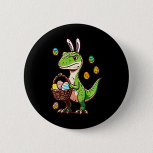 Kids Easter Dinosaur Trex Egg Hunting Boys Kids To 2 Inch Round Button