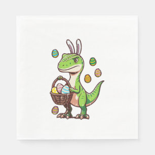 Kids Easter Dinosaur Trex Egg Hunting Boys Kids To Napkin
