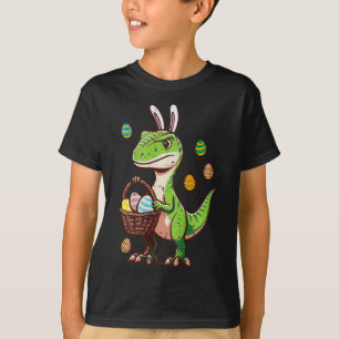 Kids Easter Dinosaur Trex Egg Hunting Boys Kids To T-Shirt