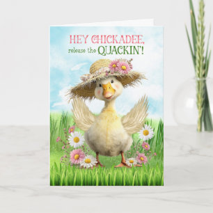Kids Easter Duck Release the Quackin Humour Holiday Card