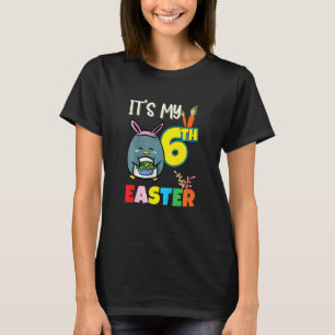 Kids Easter Egg Hunt 6th Birthday Cute Easter Peng T-Shirt