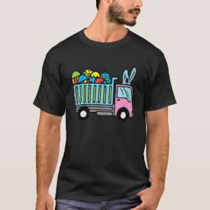 Kids Easter Eggs On Dump Truck Bunny Cute Boys Kid T-Shirt