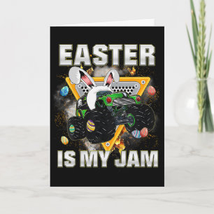 Kids Easter Is My Jam Monster Truck Bunny Boys Tod Card