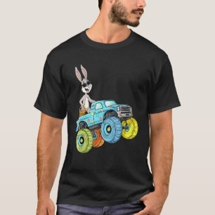 Kids Easter Rabbit Riding Monster Truck Boys Girls T-Shirt