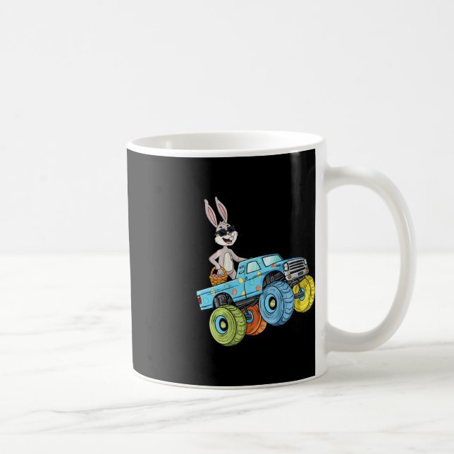 Kids Easter Rabbit Riding Monster Truck Fun Boys G Coffee Mug (Right)